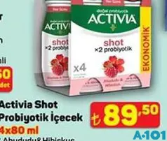 ACTİVİA SHOT PROBİYOTİK İÇECEK AHUDUDU & HİBİSKUS 4X80 ML fiyat ve kampanya bilgisi